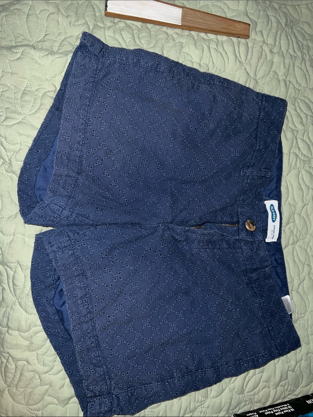 Old Navy Navy Eyelet Bermuda Shorts